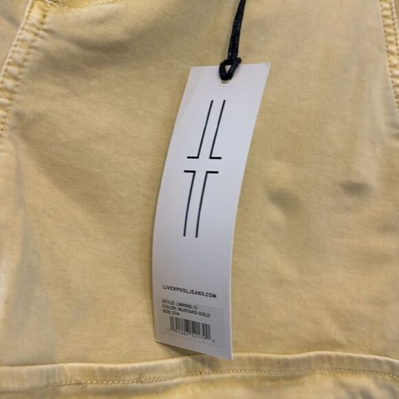 Liverpool mustard gold cuffed shorts Size 4 New - Picture 4 of 9